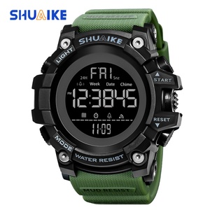 Montre sport numérique de luxe pour homme SHUAIKE en acier inoxydable avec affichage LED, bracelet en résine, résistance à l'eau 3ATM et chronomètre - Product Image 3