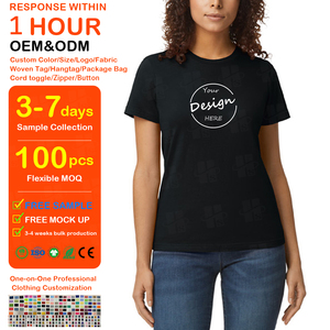 โรงงาน OEM ขายส่งเสื้อยืดผู้หญิงคุณภาพสูง ระบายอากาศได้ดี ผ้าฝ้าย พิมพ์ลายดิจิทัล แขนสั้น ทรงเข้ารูป - Product Image 1