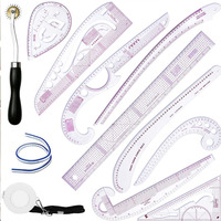 Ensemble de Règles Multi-Fonctionnelles en Plastique Pistolet de Dessin pour Couture, Tailleur et Bricolage