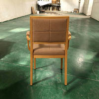 Chaises rembourrées en tissu haute densité, imitation bois, avec accoudoirs, pour hôtel, banquet, salle de conférence