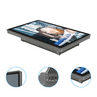 Panel PC Sentuh Industri Tanpa Kipas Ipc 65 15.6/18.5/21.5 Inci 24x7 Dual LAN Monitor Layar Marine Linux/Windows dengan 6 USB 2 COM