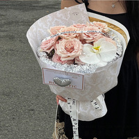 Kertas Pembungkus Bunga Cetak Floral Vintage Gaya Retro Eropa Tahan Air untuk Grosir Florist