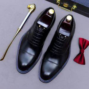 Chaussures habillées Oxford carrées en cuir véritable ASTON M.JAZZ pour hommes, de qualité supérieure, faites à la main, élégantes, formelles, à lacets, légères et respirantes - Product Image 4