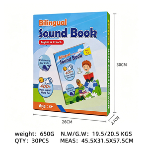 Livre d'apprentissage musical bilingue (français-anglais) OEM, machine d'éveil <span class=keywords><strong>audio</strong></span>, éducatif précoce, en plastique - Product Image 3