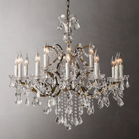 Lustre suspendu LED en cristal élégant et luxueux personnalisé pour mariage, fête, hôtel, banquet, maison, restaurant, salle d'événements, décoration