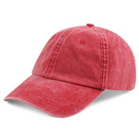 Casquette de baseball unisexe en coton rouge lavé de haute qualité HBA55, pour usage quotidien et sport, personnalisable OEM, vente en gros
