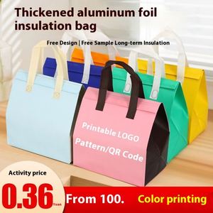 Sac isotherme commercial personnalisable en non-tissé jetable, emballage portable en feuille d'aluminium pour lait recyclable - Product Image 5