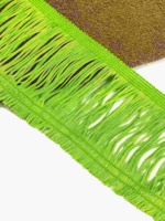 Frange en chaînette de 20 cm (8 po) en nylon double fil, soyeuse et épaisse, pour rideaux, décorations de mariage et vêtements - Vente en gros