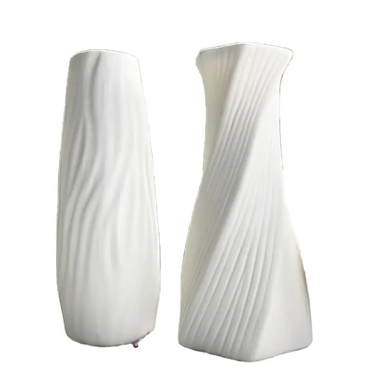 Fábrica DESITA, venta al por mayor, jarrones modernos de cerámica y porcelana blanca, diseño creativo para decoración del hogar a un precio