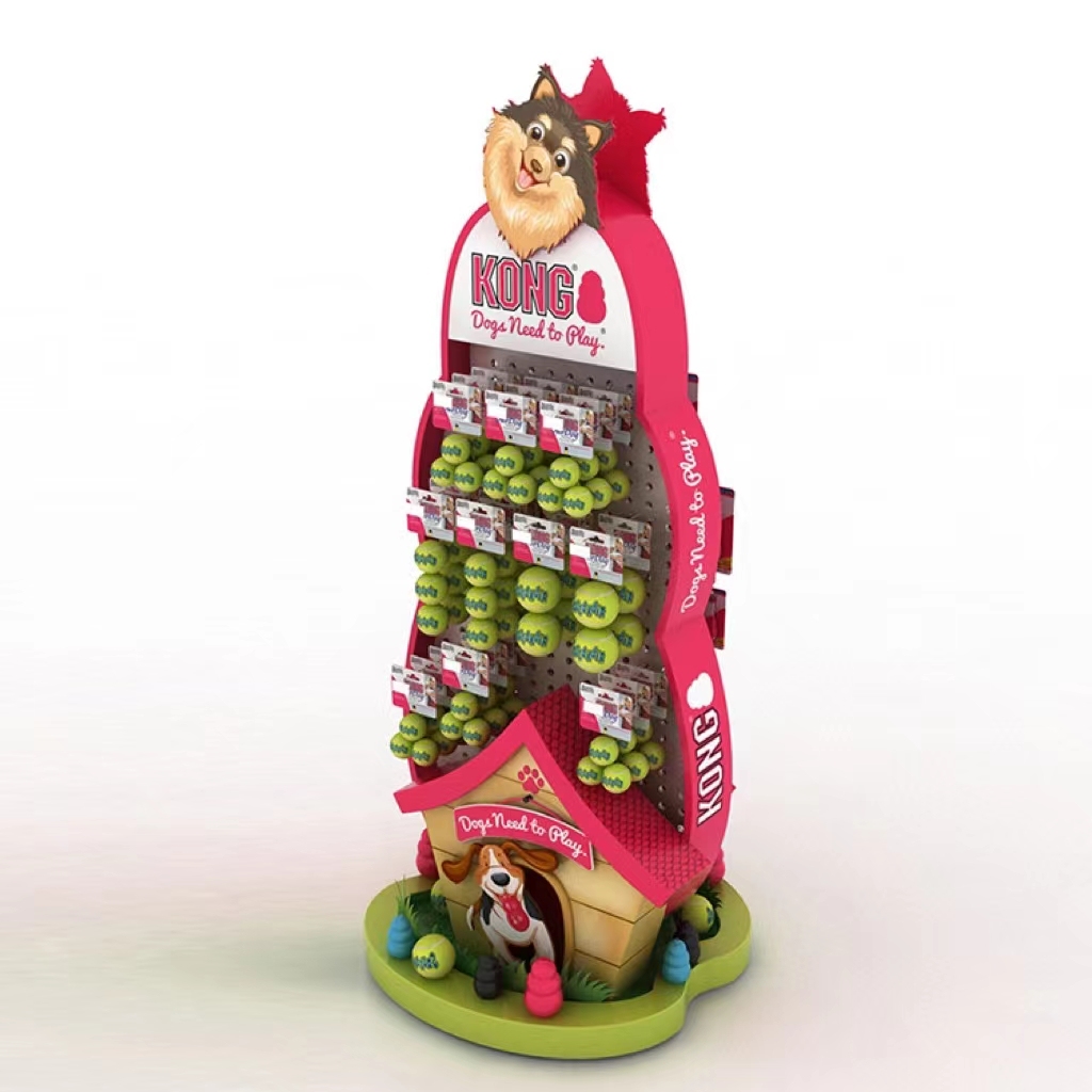 Apache Retail Modern Floor Standing Cardboard Display Stand for Pet Dog Cat Food Toy Store with Recyclable Design — view 3