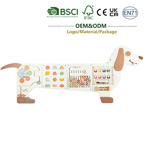 Jouets Montessori de nouvelle conception, chiot de dessin animé, <span class=keywords><strong>jeu</strong></span> mural en bois, tableau d'activités multifonctionnel, jouet éducatif créatif pour enfants - Product Image 1