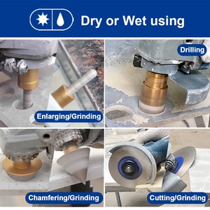 1 bộ/11 cái chân không brazed khoan lõi Bit + lưỡi cưa + chamfer + Hex Adapter kim cương lỗ Saw Cutter kit kim cương khoan Bit Set - Product Image 4