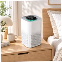 Purificateur d'air domestique 2 en 1 avec humidificateur, filtre HEPA, ioniseur négatif pour la poussière, les cheveux et les odeurs