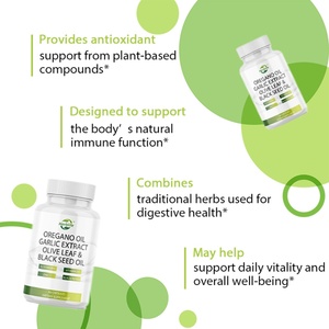 OEM/ODM Huile d'origan en capsule à succès avec huile de nigelle, ail, extrait de feuille d'olivier, soutient la santé immunitaire et digestive - Product Image 3