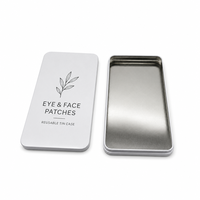 Boîte en métal rectangulaire personnalisée imprimée, emballage métallique pour patchs oculaires, masque facial, boîte de rangement cosmétique réutilisable avec couvercle