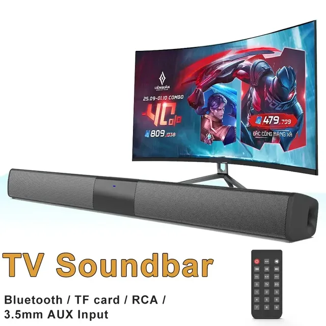 TV Speaker Sound Bar Box Music Radio FM Big Bass Subwoofer 4 Speakers 5.5" Woofer