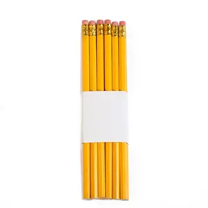Wholesale Good Quality Supplies School Kids Writing Yellow Standard HB Pencils with Eraser