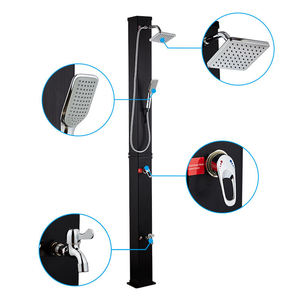 40L negro cuadrado multifuncional al aire libre jardín playa junto a la <span class=keywords><strong>piscina</strong></span> columna de ducha Solar 60C Unidad de ducha de patio trasero - Product Image 1