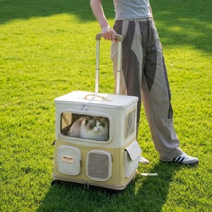 YBtoopet Cat <b>Carrier</b> With Trolley Handle Soft-Sided Breathable Large Capacity <b>Pet</b> Travel Bag For Cats Up To 5kg - Product Image 1