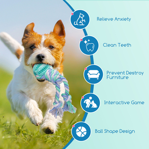 Nobleza เชือกสุนัข3แพ็คของเล่นที่เป็นประโยชน์ต่อสุขภาพจิตฟันทำความสะอาดฟันเพื่อฝึกและสร้างพฤติกรรม - Product Image 6