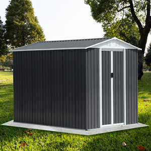 Abri <span class=keywords><strong>de</strong></span> stockage extérieur en métal <span class=keywords><strong>de</strong></span> 6x9 pieds Abri <span class=keywords><strong>de</strong></span> jardin étanche avec <span class=keywords><strong>porte</strong></span> verrouillable Fenêtres et évents pour tondeuse à gazon <span class=keywords><strong>de</strong></span> meubles <span class=keywords><strong>de</strong></span> patio - Product Image 3