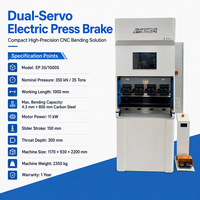 Prensa Plegadora CNC Eléctrica de 35 Toneladas y 1000 mm con Doble Servo, Compacta y de Precisión para Plegado de Chapa Metálica