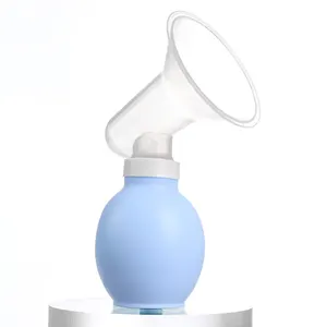 High Quality BPA free Simple Elbow Milking Device Silicone Manual Blue Ball Shape Breast Pump