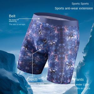Boxers de sport pour hommes en soie glacée imprimée, séchage rapide, anti-frottement, taille mi-haute, coupe droite, tricotés - Product Image 3