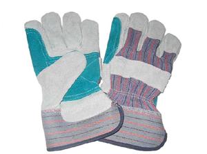 Guantes de soldadura antiabrasión de doble palma verde Guantes de cuero de vaca para trabajo Guantes DE TRABAJO - Product Image 4