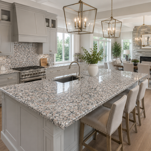 Vietnam Pink Granite Countertop Natural <b>Stone</b> Vanity Top Polished Speckled Work Surface Cut-to-Size for Hotel Bathroom Outdoor - Product Image 3