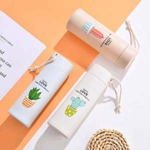 Anti-scalding Bpa Free 400ml Eco-Friendly <b>Glass</b> <b>Water</b> <b>Bottle</b> with Handle Lid Custom Cute Design for Unisex Back to School - Product Image 5