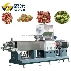 2024 Sunward Big output double screw extruder Chocolate corn snack food production machine snack pellet lines