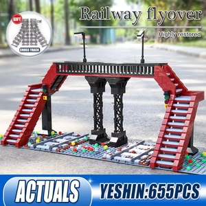 Mold King 12008 giocattoli ferroviari set educativi attraversamento della ferrovia blocchi di costruzione per il trasporto ferroviario overpass per bambini - Product Image 2