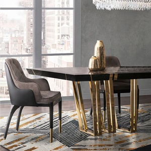 ชุดโต๊ะอาหารหรูหราหินอ่อน 8 ที่นั่ง Meja Makan Elegant Mewah Marmer Luxury - Product Image 3