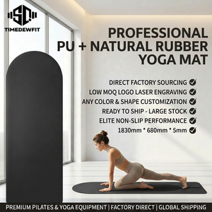 Tapis de yoga en gros durables semi-ovales incurvés en PU et caoutchouc naturel, écologiques, antidérapants, pour fitness, maison, Pilates, studio - Product Image 4