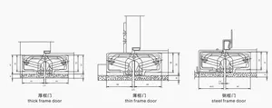 AKADA-bisagra de puerta oculta para puerta de aluminio, ajustable, 3d, 180 grados, 100kg