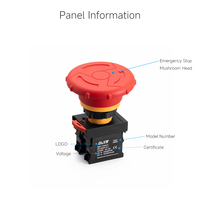 EAST 22mm Tipe C Tombol Tekan Darurat Merah Kepala Putar Besar IP40 1NO1NC Plastik 10A 500V