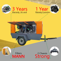 Compresseur d'air diesel 150cfm 8bar 30kw 40HP APCOM Compresseur d'air à vis portable diesel 150 Cfm HG150-8C