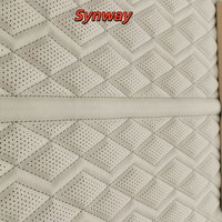 Cuir PVC gaufré 3D à motif diamant avec support tricoté pour textile de maison, sièges de voiture de luxe, usage extérieur imperméable