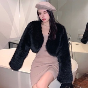 <span class=keywords><strong>Cappotto</strong></span> Elegante in Ecopelliccia da Donna, Stile Tweed Bouclé Corto, Giacca Casual di Lusso per Autunno e Inverno, Abbigliamento Quotidiano - Product Image 2