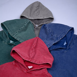 OEM Streetwear pesante con cappuccio Vintage Pullover oversize da uomo con stampa a lavaggio acido pesante in spugna francese pesante personalizzato - Product Image 3