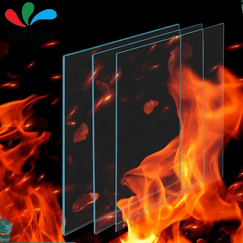 Kaca tahan api transparan tinggi 90% transmitansi kaca tahan suhu tinggi yang tidak terisolasi bagian tunggal dari kaca tahan api Kelas C