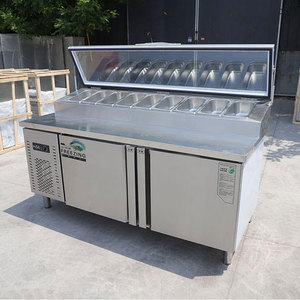 Mesa de preparación de pizza refrigerada comercial Mesa de preparación de acero inoxidable Banco de trabajo de pizza fácil de mantener y limpiar para <span class=keywords><strong>restaurante</strong></span> - Product Image 2