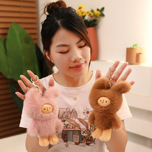 Portachiavi Peluche Coniglio <span class=keywords><strong>e</strong></span> Orso, Ciondolo Coppia <span class=keywords><strong>di</strong></span> Conigli Carini, Charm per Zaino Studenti, Bambola, Regalo. - Product Image 4