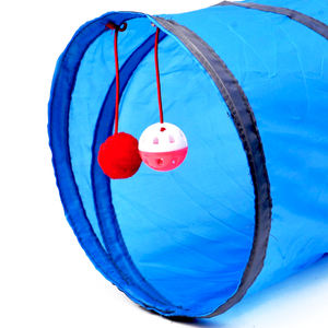 Tunnel repliable pour chat, jouet avec clochette fine et boule en peluche, Tubes combinables, livraison gratuite - Product Image 6