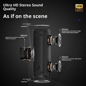 Nouveau Sound Leke T30 pour haut-parleur portable mini extérieur 60W RGB LED IPX-6 étanche avec 10-15h d'autonomie et batterie - Product Image 2