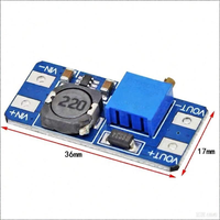 MT3608 2A DC DC Boost Converter Module Papan Penggerak Daya 2V hingga 24V yang Dapat Disesuaikan untuk Elektronik DIY