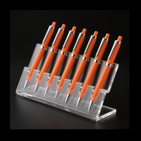 Usine personnalisée peut contenir 18 stylos acrylique clair stylo support noir Double rangée acrylique stylo présentoir
