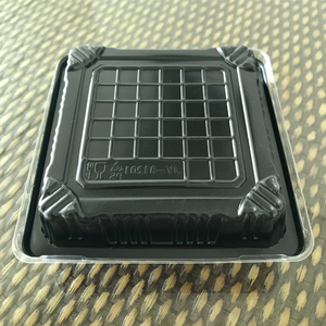 Boîtes d'emballage carrées en plastique jetables JY-81201 avec couvercle transparent, plateaux à tempura avec couvercles, boîtes alimentaires en plastique à <span class=keywords><strong>emporter</strong></span>, 400 ensembles - Product Image 4