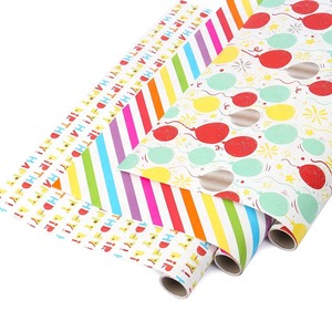 Custom Balloon <b>Pattern</b> Recyclable Art <b>Paper</b> Roll 100GSM Single Side Coated Digital Printing Compatible <b>Paper</b> Packaging - Product Image 3
